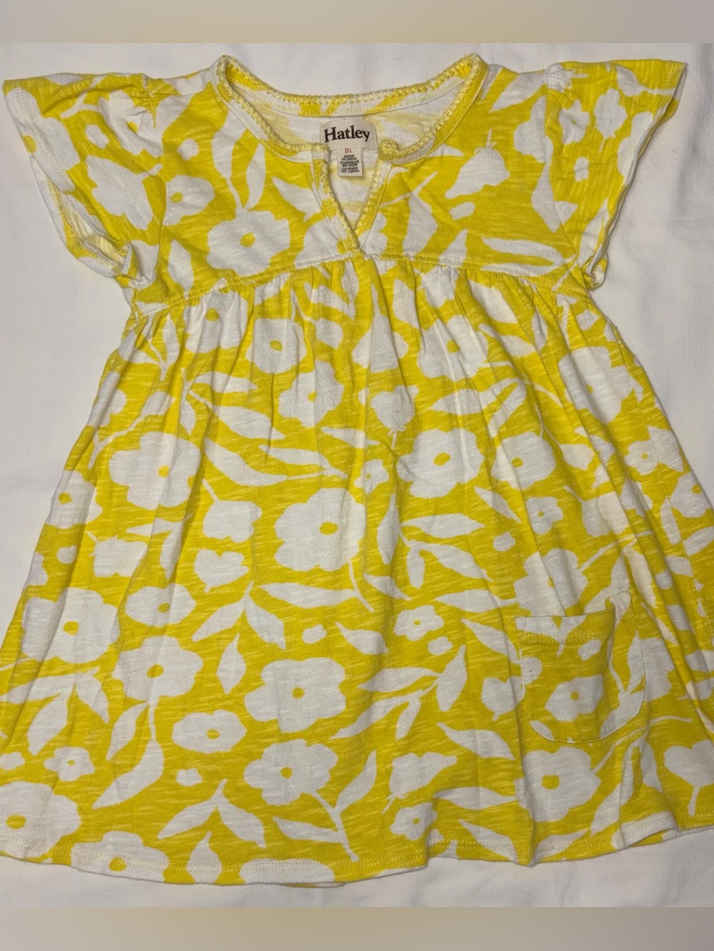 Boutique brand Hatley yellow floral dress sz 3T EUC smoke free home